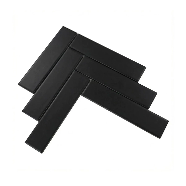 Raw Decor Subway Jodełka Czarna Matowa mozaika cegiełki