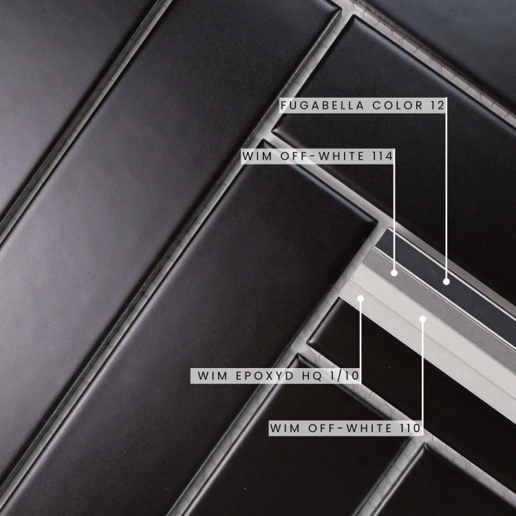 Raw Decor Subway Jodełka Czarna Matowa mozaika cegiełki