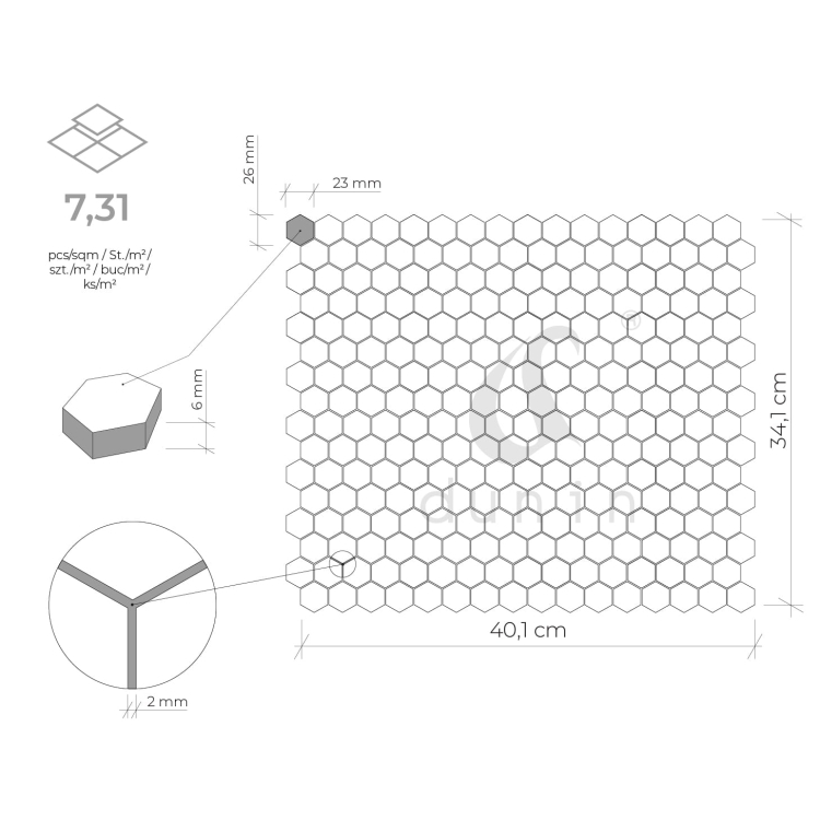 Dunin House Loves Mini Hexagon Doublehex Black