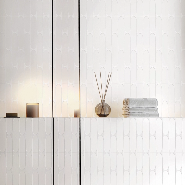 Aparici Rado White Ornato 29,75x99,55 dekoracyjne płytki ścienne biszkopty