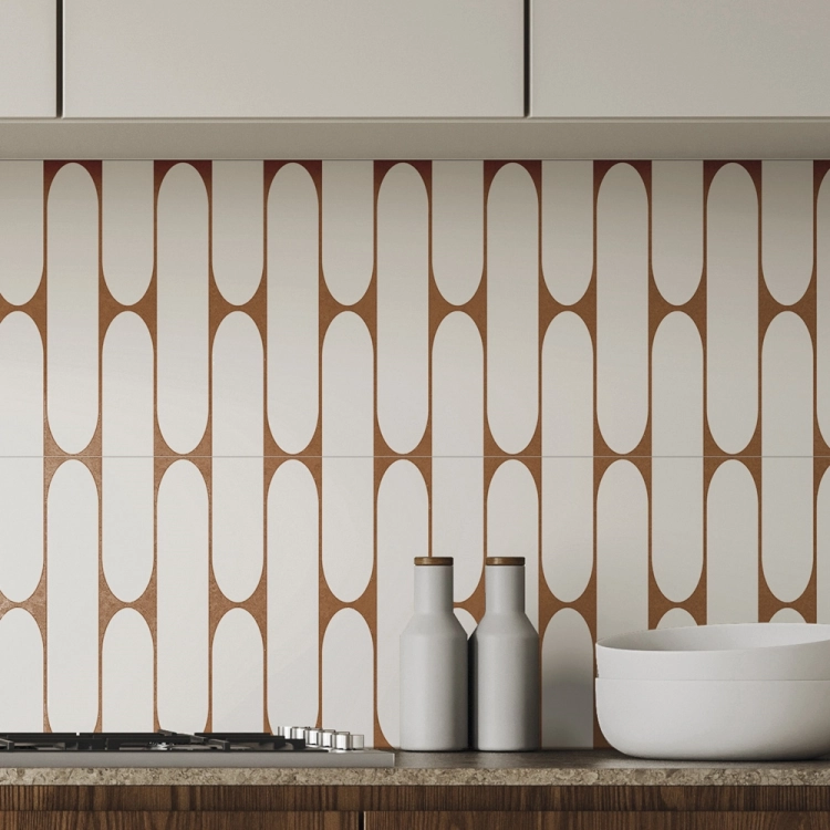 Aparici Rado Orange Ornato 29,75x99,55 dekoracyjne płytki ścienne biszkopty