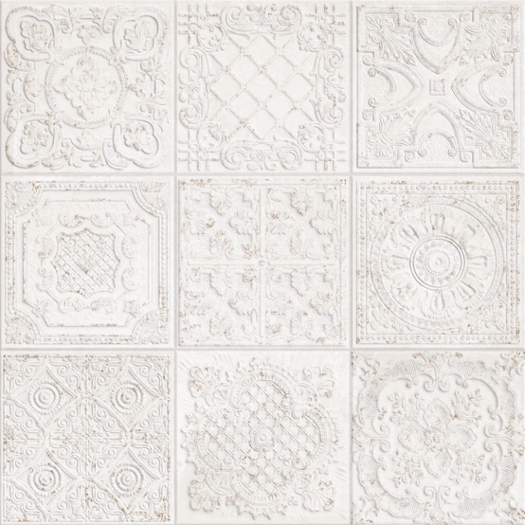Aparici Gatsby White 60x60 dekoracyjne płytki ścienne ornamenty
