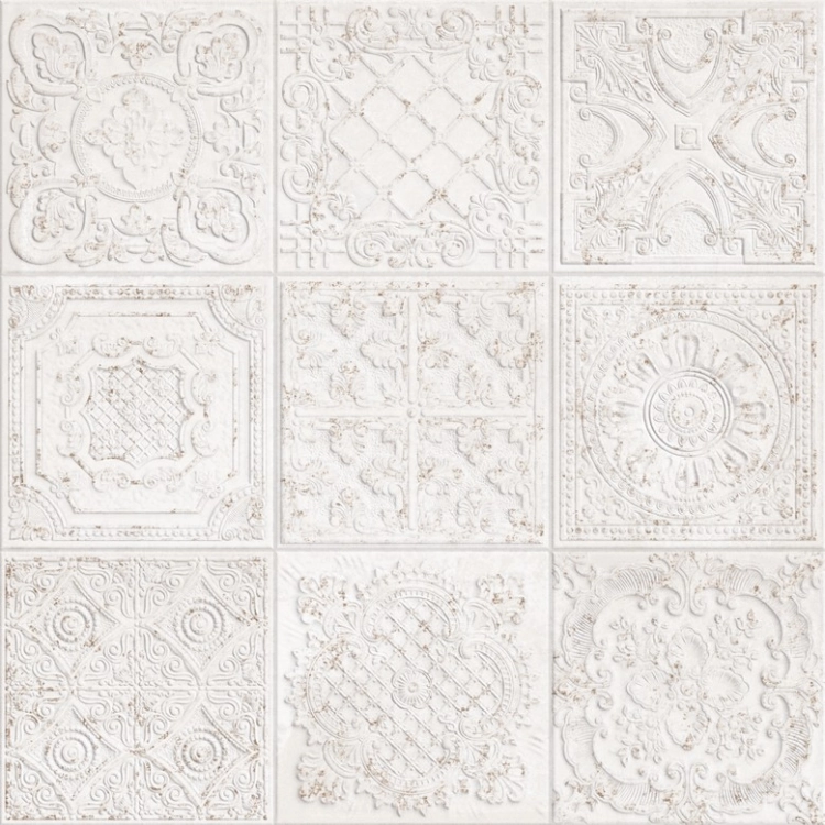Aparici Gatsby White 60x60 dekoracyjne płytki ścienne ornamenty