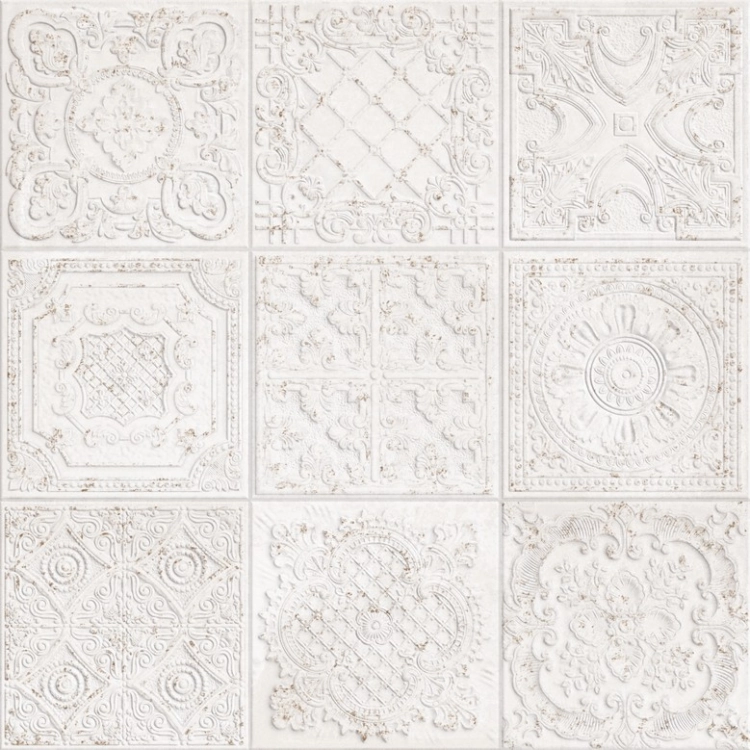 Aparici Gatsby White 60x60 dekoracyjne płytki ścienne ornamenty