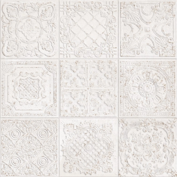 Aparici Gatsby White 60x60 dekoracyjne płytki ścienne ornamenty