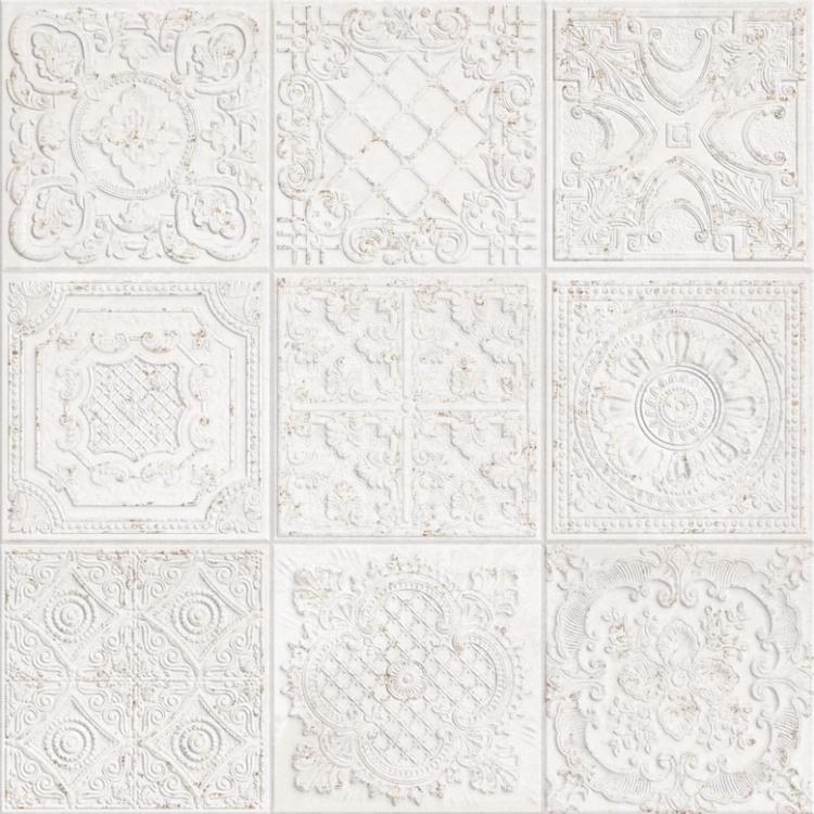 Aparici Gatsby White 60x60 dekoracyjne płytki ścienne ornamenty