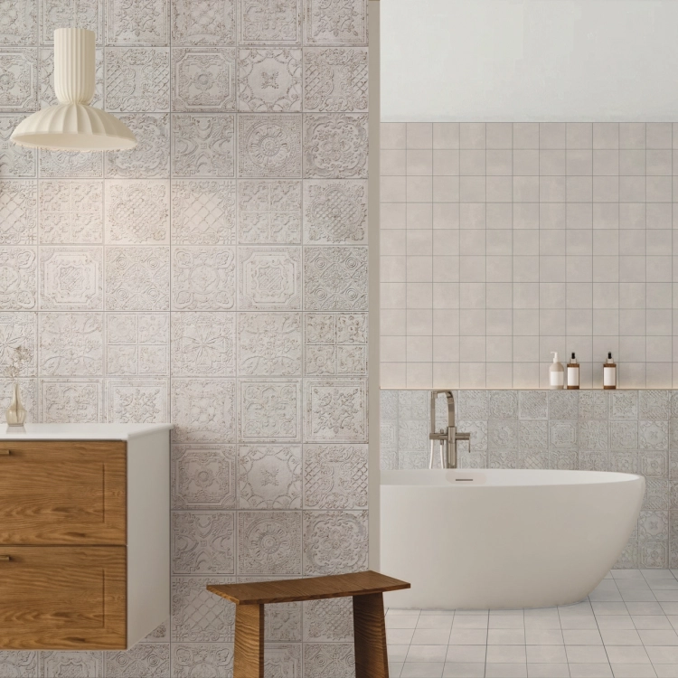 Aparici Gatsby White 60x60 dekoracyjne płytki ścienne ornamenty
