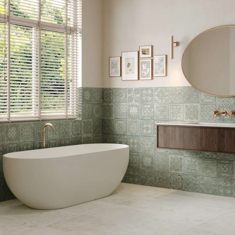 Aparici Gatsby Green 60x60 dekoracyjne płytki ścienne ornamenty
