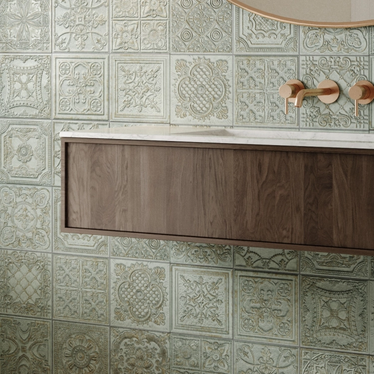 Aparici Gatsby Green 60x60 dekoracyjne płytki ścienne ornamenty