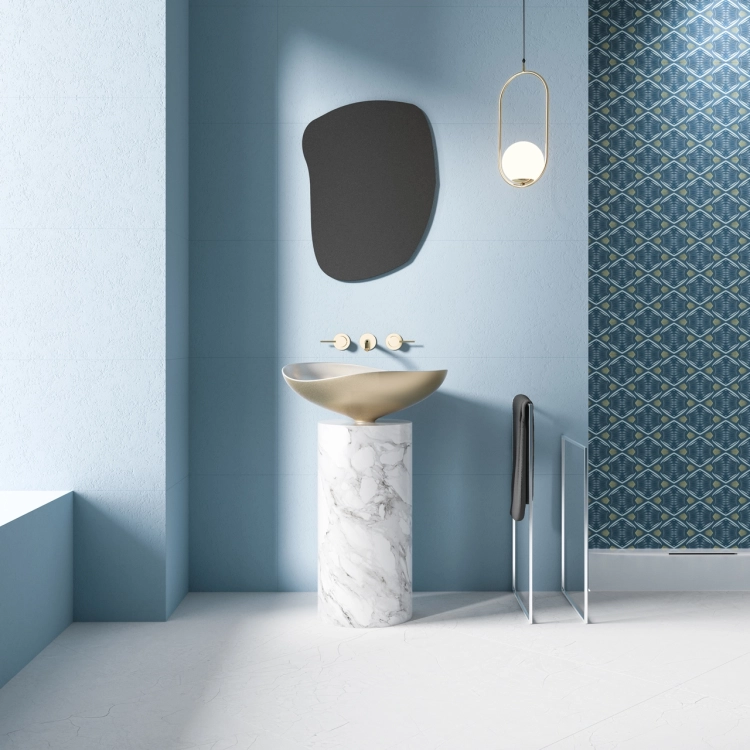Aparici Spring Blue 45x120 płytki ścienne struktura cementu