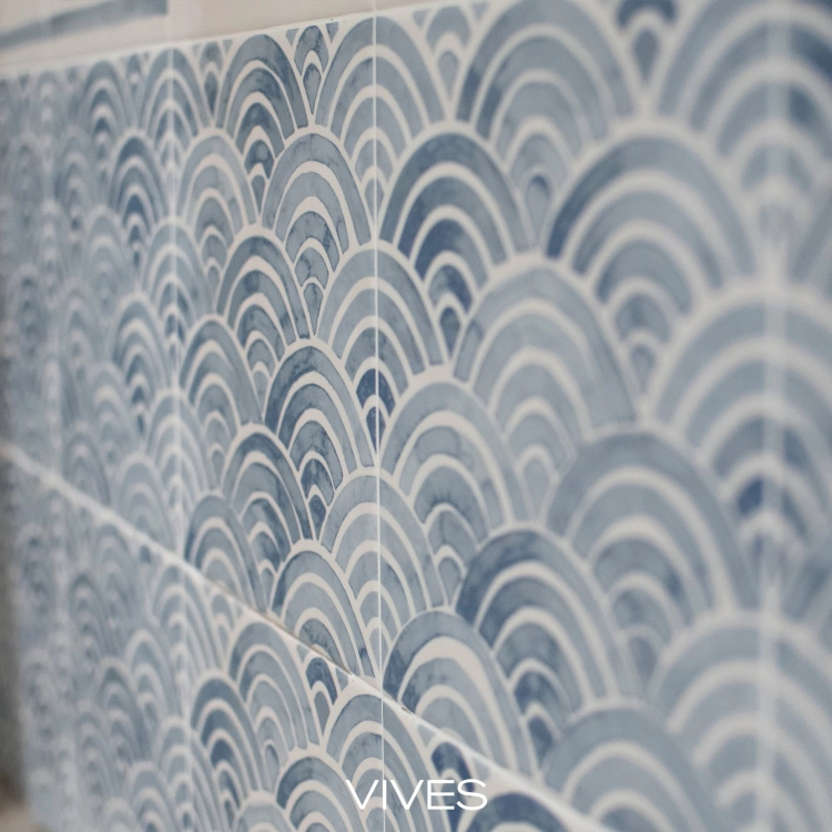 Vives Berta Olivia-M 20x20 płytki ścienne niebieskie fale
