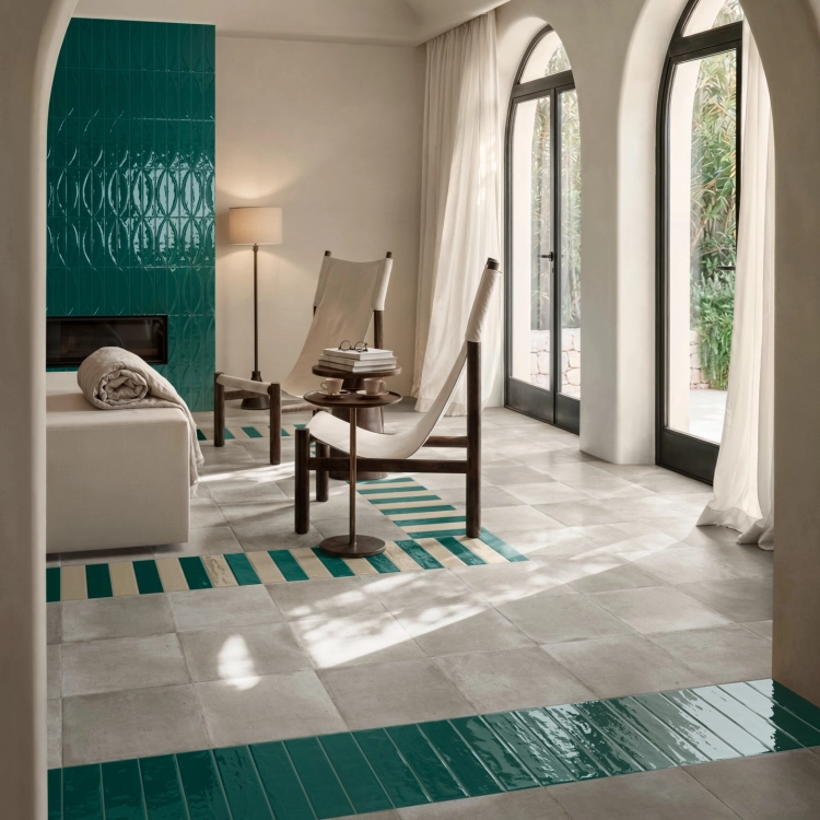 Marazzi Terralux Turchese Lux 9,1x37,5 turkusowe kafle