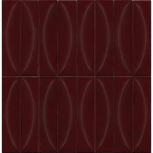 Marazzi Terralux 3D Pura Borgogna Lux 9,1x37,5 bordowe kafle
