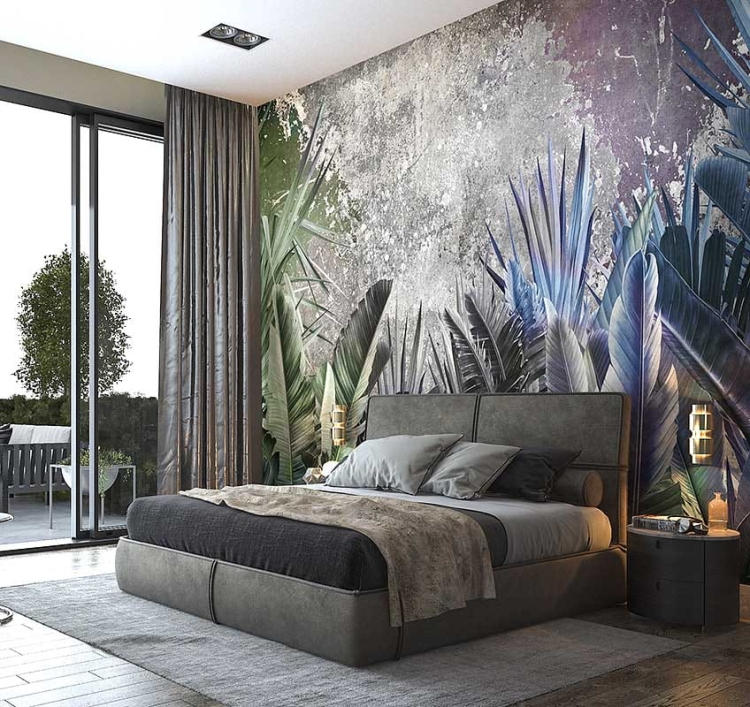 Palmowe liście tropikalna tapeta na fizelinie