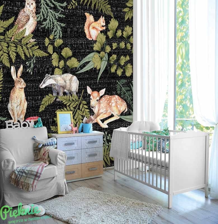 Leśne zwierzęta tapeta fizelinowa