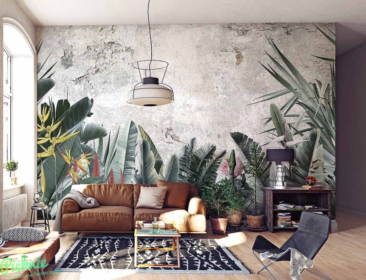 Tropikalne liście tapeta ścienna dżungla