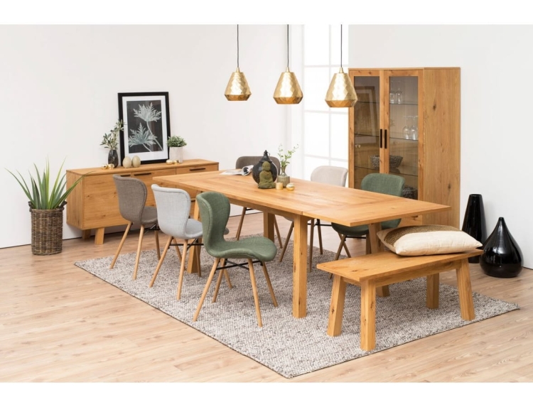 Zestaw 2 sztuki Actona tapicerowane krzesła do jadalni z drewnianymi nogami Batilda