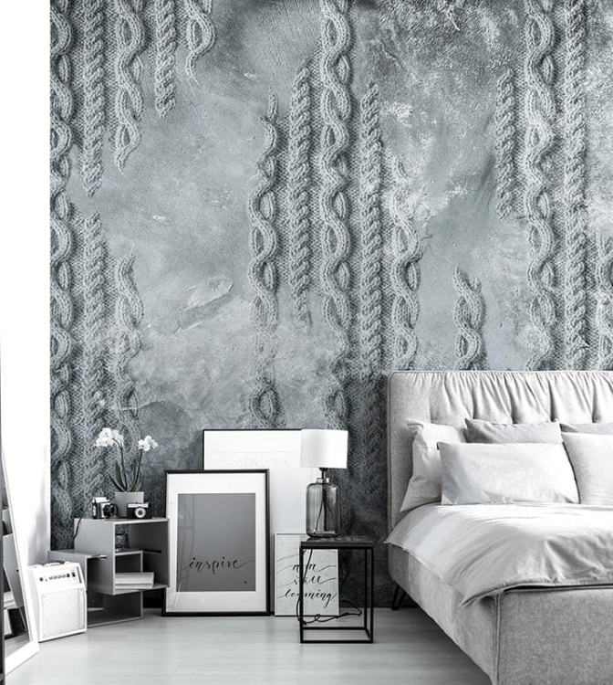 Wełniany pled Alpaka tapeta na fizelinie