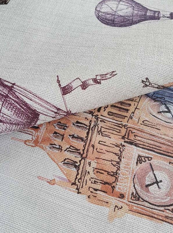 Podróże tapeta z balonami i budynkami