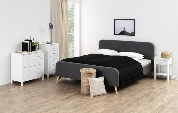 Elegancka biała szafka nocna glamour