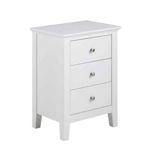 Elegancka biała szafka nocna z szufladami
