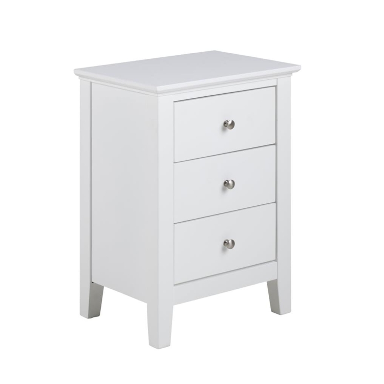 Elegancka biała szafka nocna z szufladami