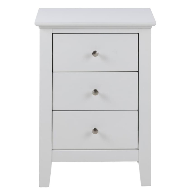 Elegancka biała szafka nocna z szufladami
