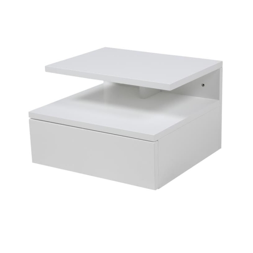 Mała wisząca szafka nocna z półką i szufladą 35x32 biała