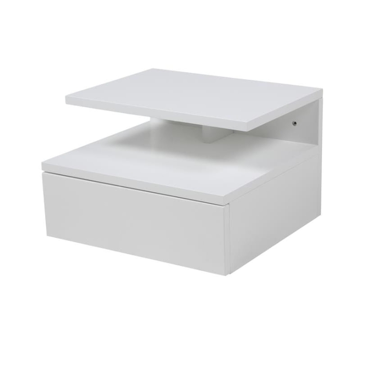 Mała wisząca szafka nocna z półką i szufladą 35x32 biała