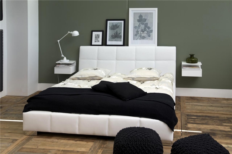 Mała wisząca szafka nocna z półką i szufladą 35x32 biała