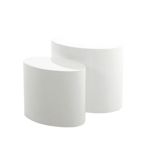 Futurystyczne stoliki kawowe białe 33x48 wysoki połysk