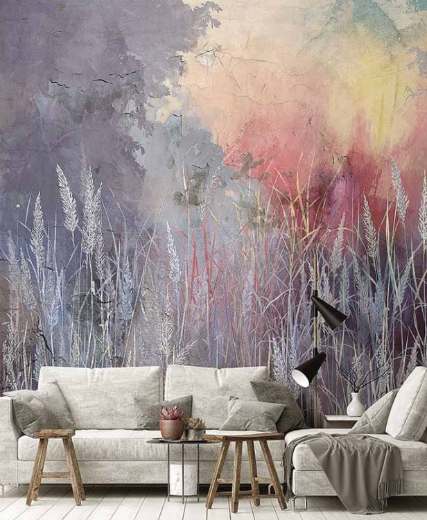 Trzciny trawy tapeta ścienna roślinna