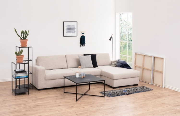 Scandi Loft Black nowoczesny regał z 3 szklanymi półkami 3