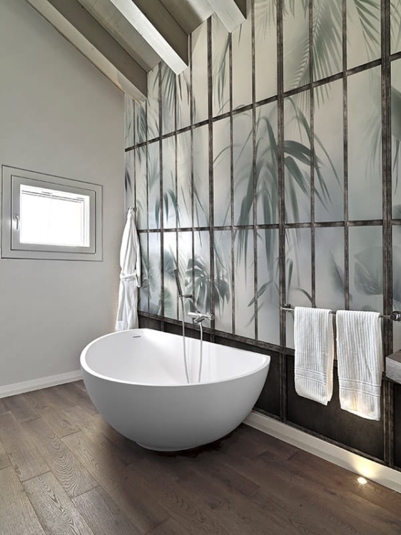 Palmiarnia oryginalna tapeta w liście