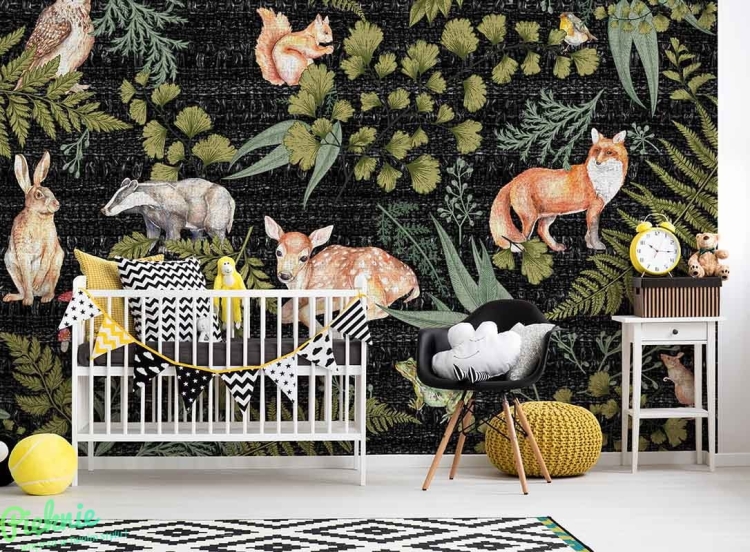 Leśne zwierzęta tapeta fizelinowa