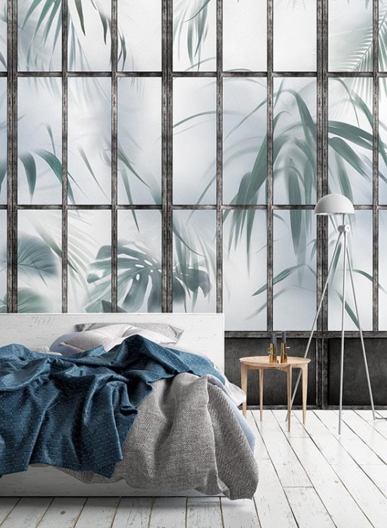 Palmiarnia oryginalna tapeta w liście