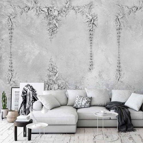 Art tapeta fizelinowa postarzany tynk