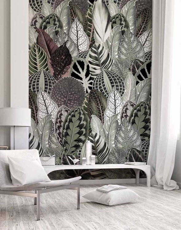 Botanical tapeta roślinna w liście