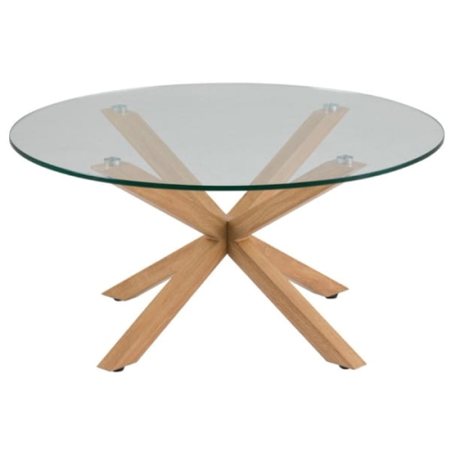 Nowoczesny okrągły stolik kawowy ze szklanym blatem