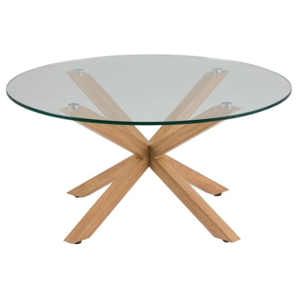 Nowoczesny okrągły stolik kawowy ze szklanym blatem